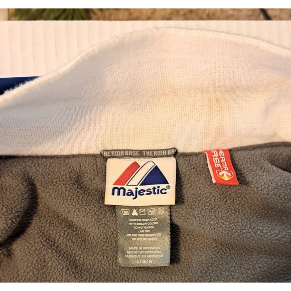 Majestic Duke University Blue Devils Large 90s Puffer Bomber Jacket Vtg Laettner - Picture 3 of 11